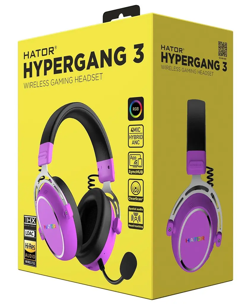 Игровая гарнитура HATOR Hypergang 3 Hi-Res Wireless Cyber Violet (ESH52) - фото 10