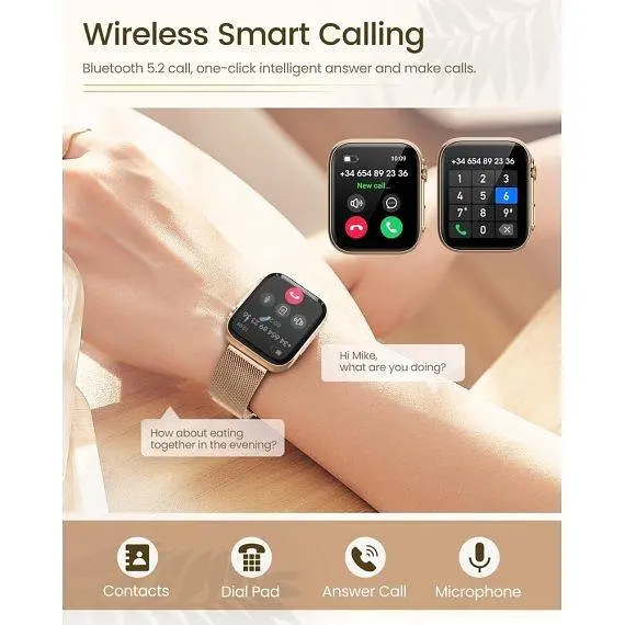 Жіночий розумний смарт годинник Smart Sensation + 2 ремінці (Gold) - фото 7