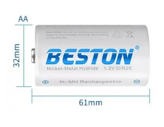Акумулятор Ni-MH Beston D R20 5000мАч - фото 3