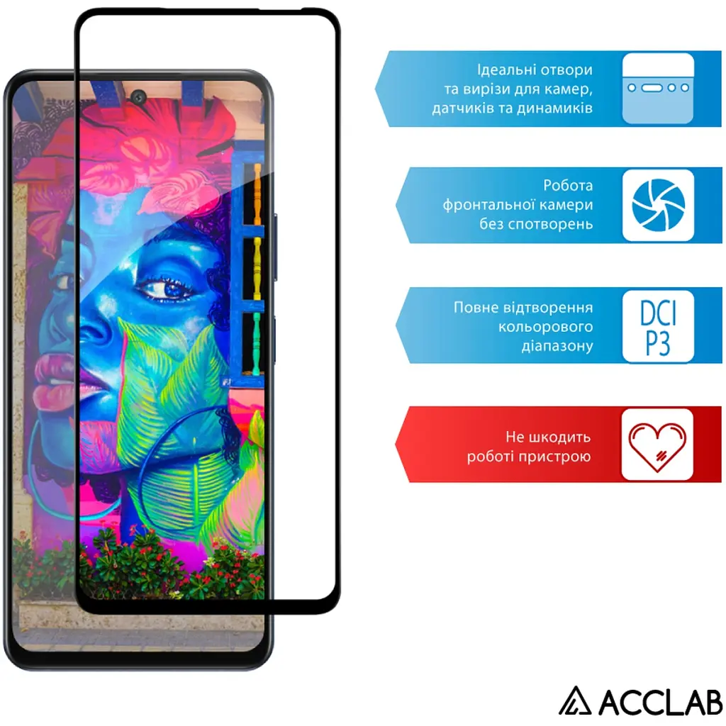 Стекло защитное ACCLAB Full Glue Infinix Hot 50 4G Black (1283126606861) - фото 5