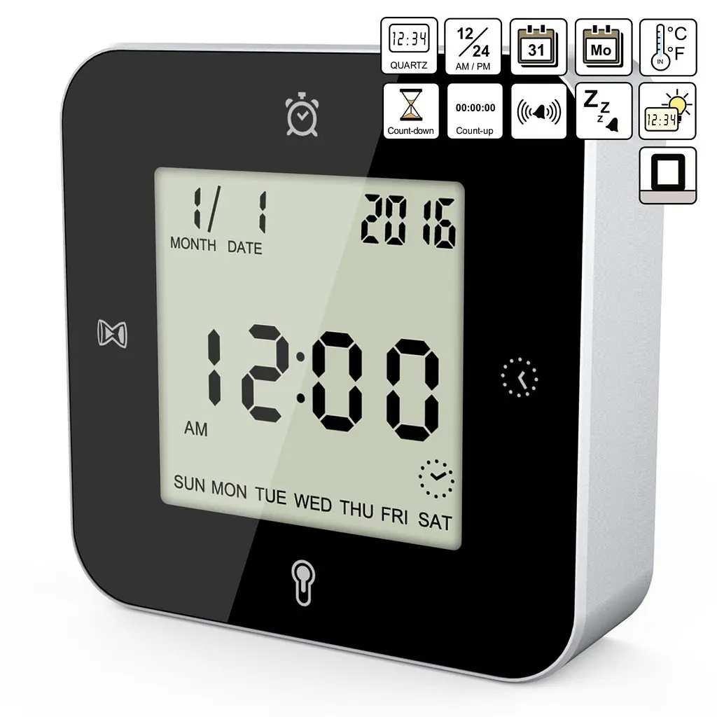 Годинник настільний Technoline WT344 Black/Silver (WT344) - фото 4