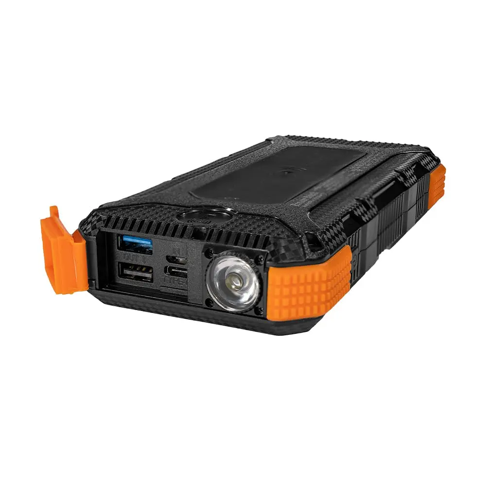 Повербанк з сонячною панеллю 20000mAh Power Bank Kraft KPB-U1830WFCS Orange бездротова зарядка LED-ліхтар (43-00066) - фото 4
