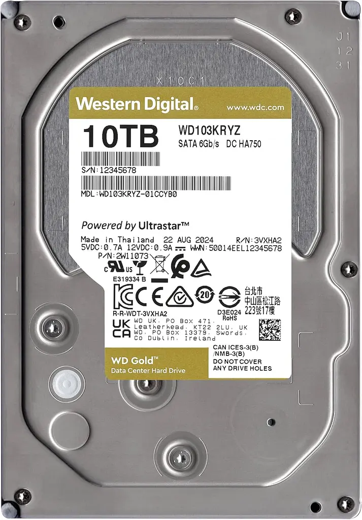 Жесткий диск WD 10 ТБ 3,5" 7200 256 МБ SATA Gold - фото 3