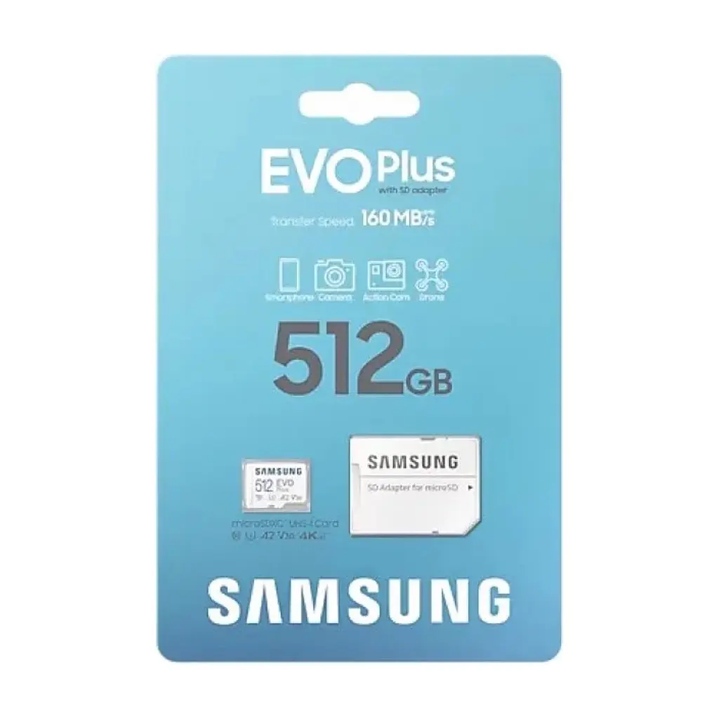 Карта пам'яті Samsung 512 GB microSDXC Class 10 UHS-I U3 V30 A2 EVO Plus+SD Adapte (MB-MC512SA/EU) - фото 8