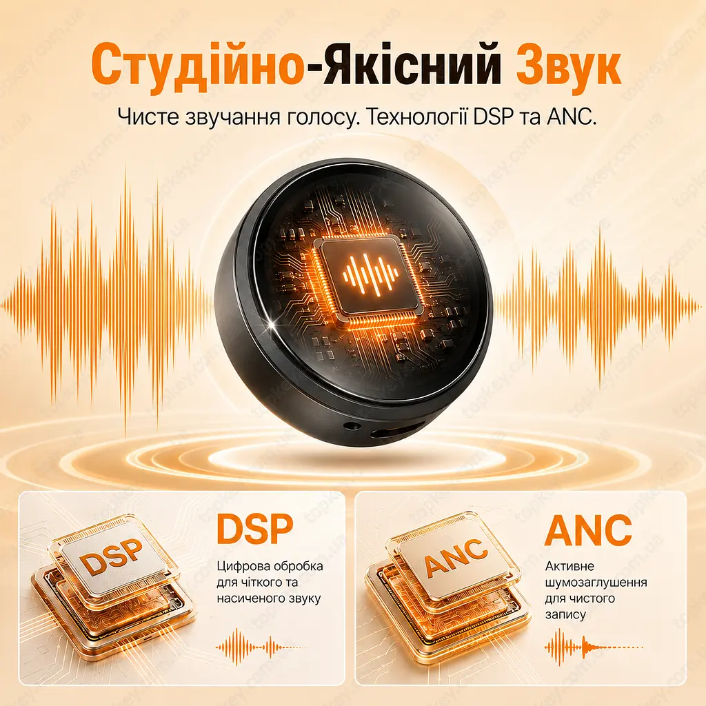Бездротові петличні мікрофони 2 шт Type-C з шумоподавленням у зарядному кейсі - фото 6