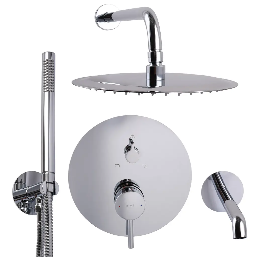 Душевая система встроенная TOPAZ LOFT TLF 32115-H39-C смеситель для душа хромированный с двумя лейками - фото 3