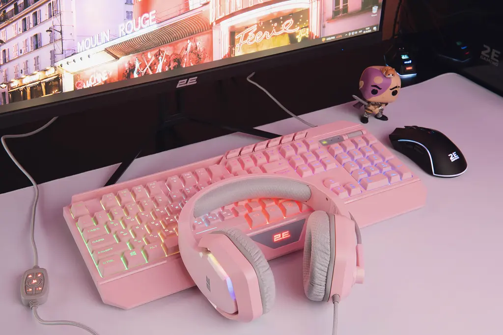Навушники ігрові з мікрофоном 2E GAMING HG315 Pink, 7.1, USB-A, RGB, 2 м - фото 4