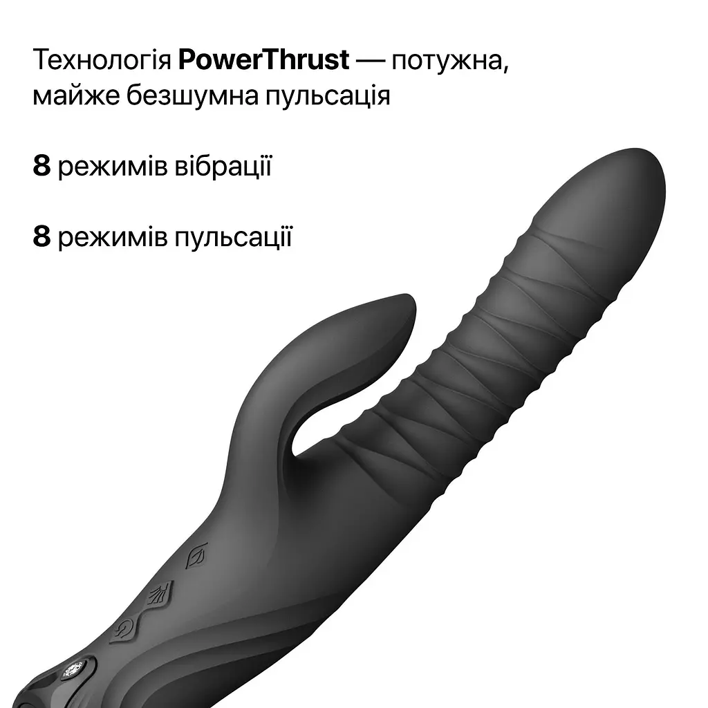 Смарт пульсатор-кролик з вібрацією Zalo Mose 2 Obsidian Black, підігрів до 42 °C, кристал Swarovski - фото 6