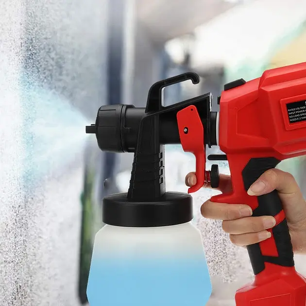 Акумуляторний фарборозпилювач Cordless Paint Spray Gun 0.8L 400W Red - фото 6