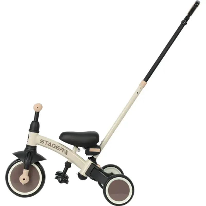 Дитячий велосипед Qplay Stager 3 в 1 з ручкою, біговел, Beige-Brown (T80STAGERBeigeBrown) - фото 8