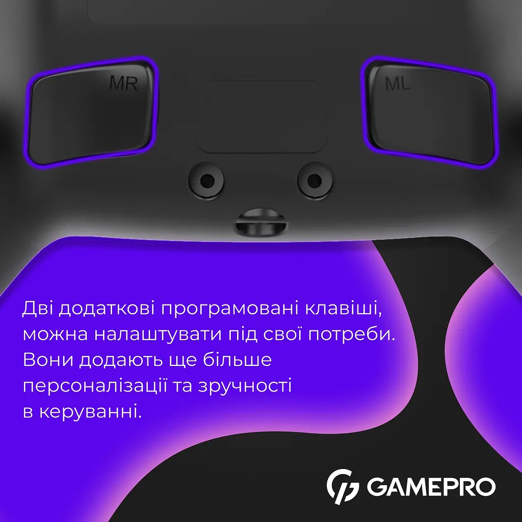 Геймпад GamePro GPS20BDOC 2.4G/BT 5.1/USB бездротовий із зарядною станцією Switch/PS/PC/iOS/Android RGB Black (GPS20BDOC) - фото 5