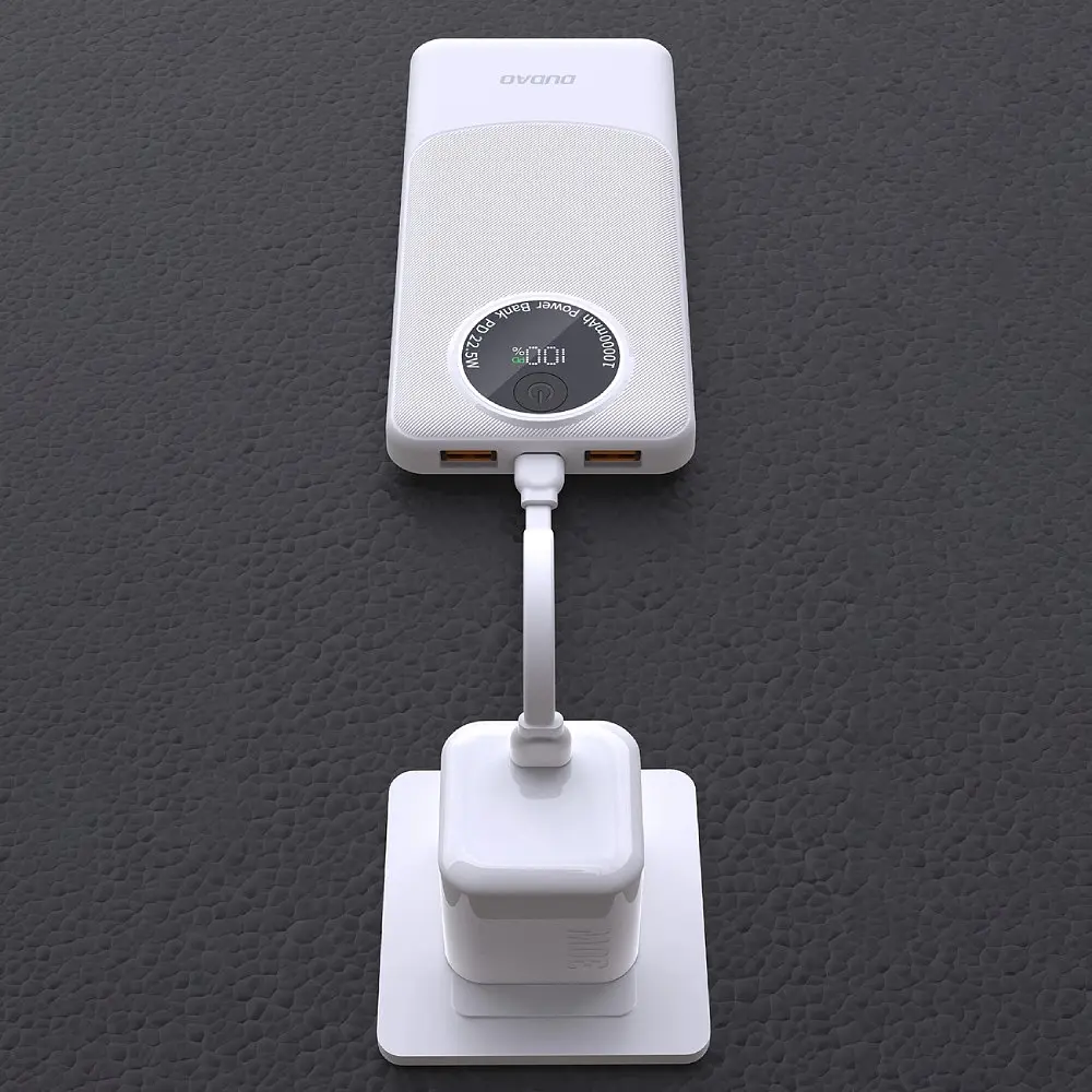Універсальна мобільна батарея Dudao 10000mAh K12 22,5W PD,QC 2xUSB-A,USB-C In/Out Білий - фото 3