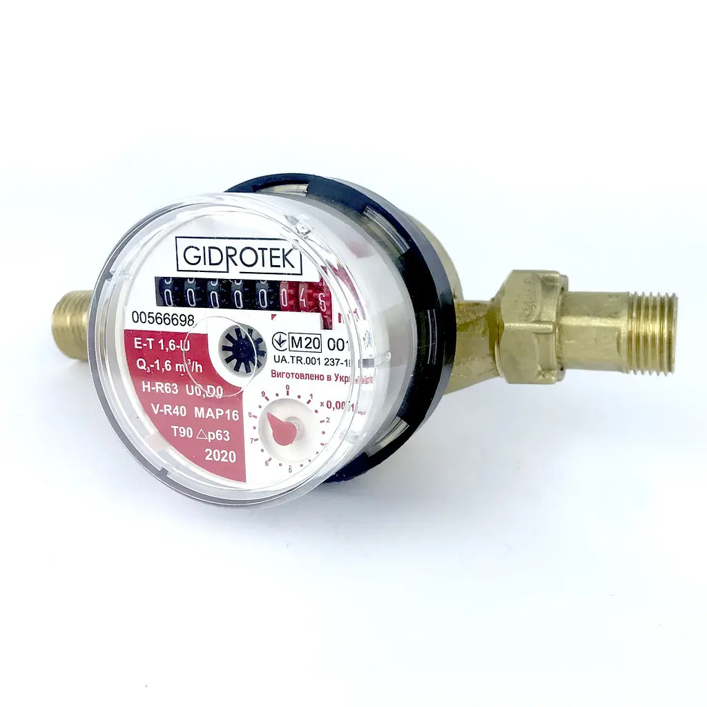 Лічильник гарячої води Gidrotek E-T 1,6U 1/2″ зі штуцером (110мм) - фото 4