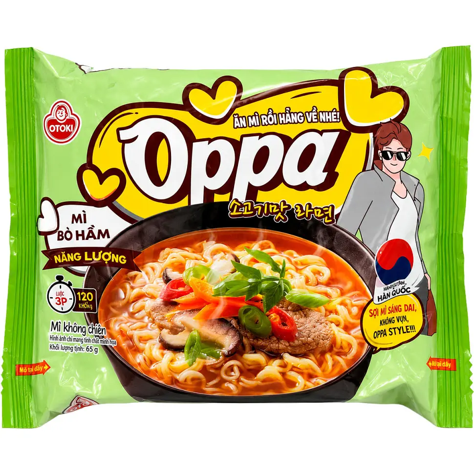 Локшина швидкого приготування Oppa зі смаком Яловичини Otoki 65г