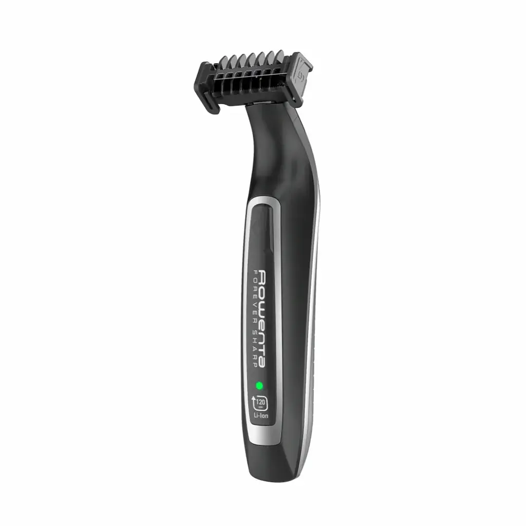 Rowenta Тример Forever Sharp, для бороди і вусів, мережа+акум., роторний мотор, насадок-3, сталь, чорний - фото 2