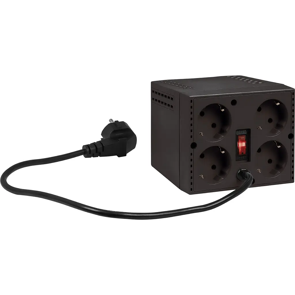 Стабілізатор напруги Defender AVR Premium 1500 600 Вт, 4 розетки, чорний - фото 4