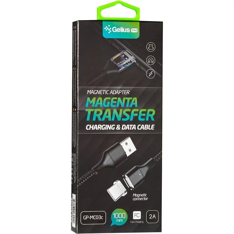 USB кабель Gelius Pro Magenta Transfer GP-MC-03m MicroUSB Black - фото 3