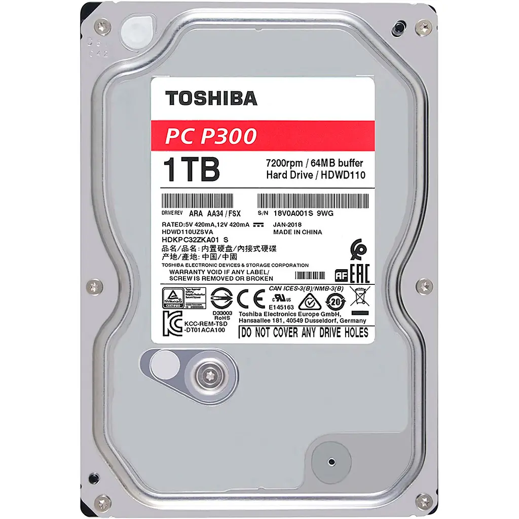 Жесткий диск 3.5" Toshiba P300 1TB SATA 64MB [HDWD110UZSVA] [81197] - фото 2