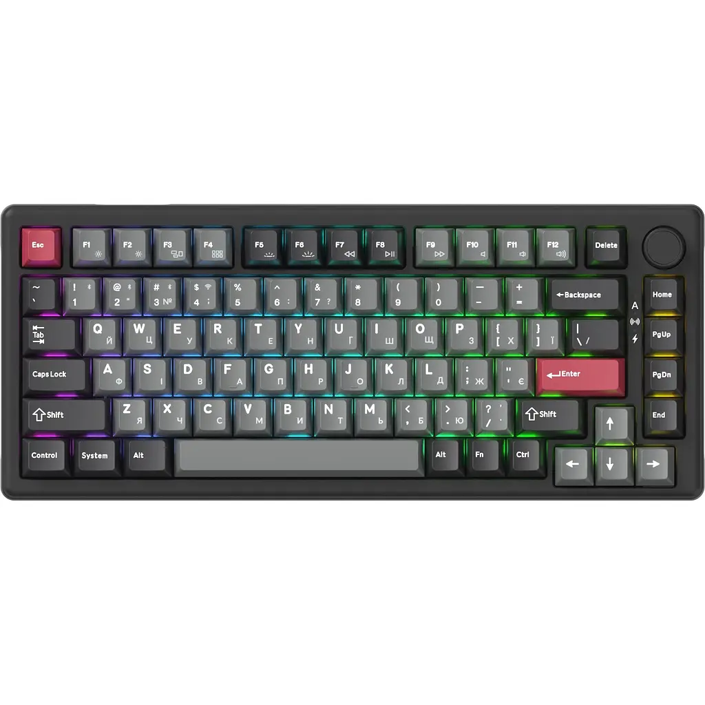 Клавиатура GamePro Asgard Yord Keychron Super Red Switch Wireless/Bluetooth/USB Black беспроводная (MK266BK) - фото 2