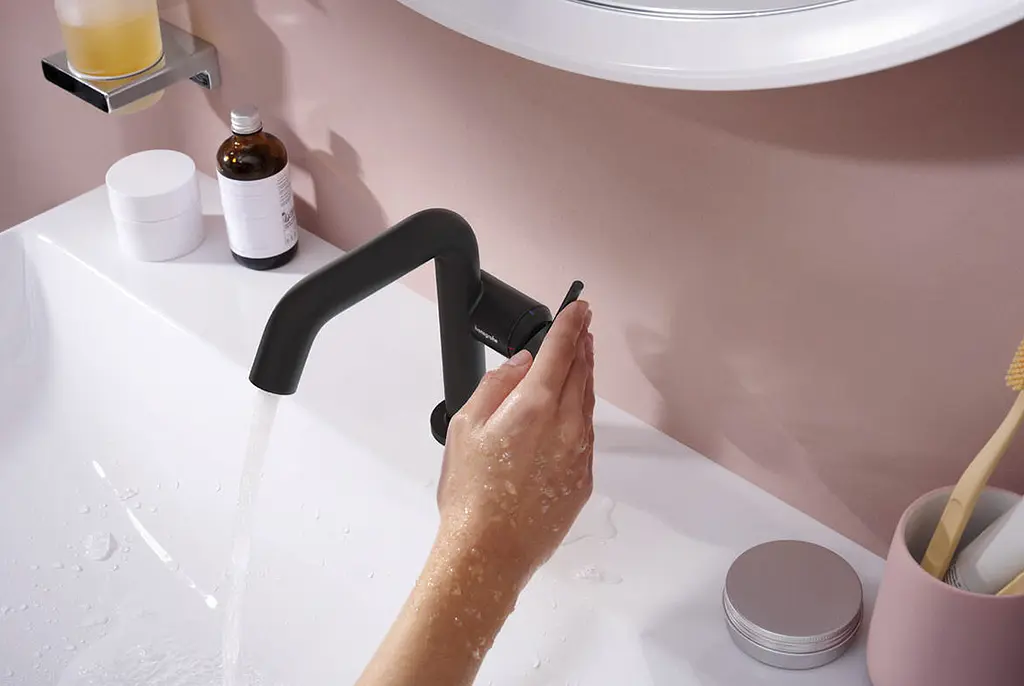 Змішувач для умивальника Hansgrohe Tecturis S CoolStart EcoSmart+ з д/к push-open matt black 73320670 - фото 2