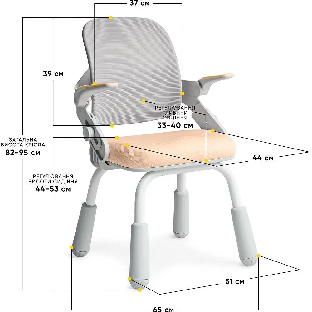 Детский стульчик Mealux Neo Air Static Peach (Y-306 PG)  - фото 3