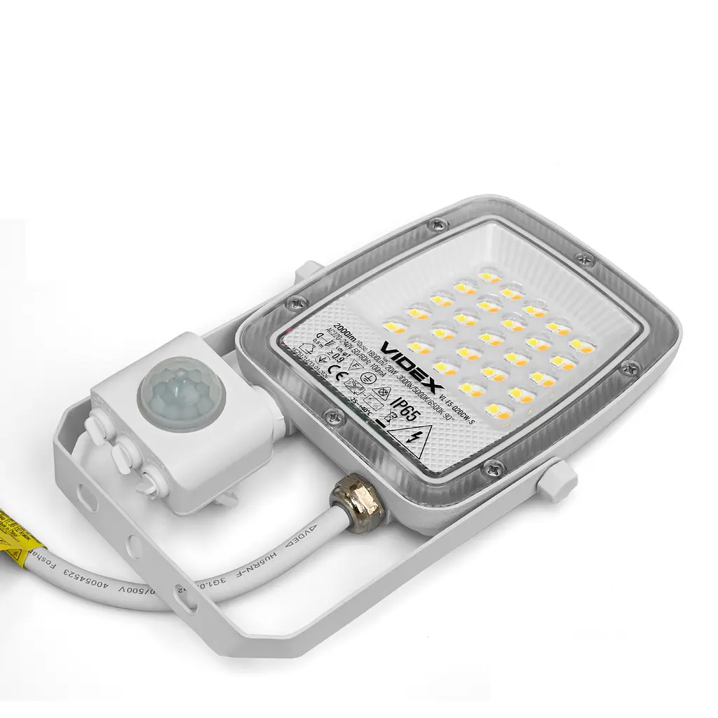 LED прожектор Videx F5 20W 3000-5000-6500K з датчиком руху 230V білий (VL-F5-020CW-S) - фото 8