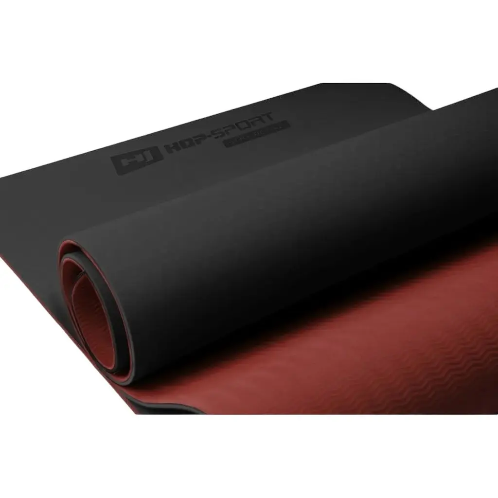 Коврик для фитнеса Hop-Sport TPE HS-T006GM 0.6 см черно-красный - фото 6