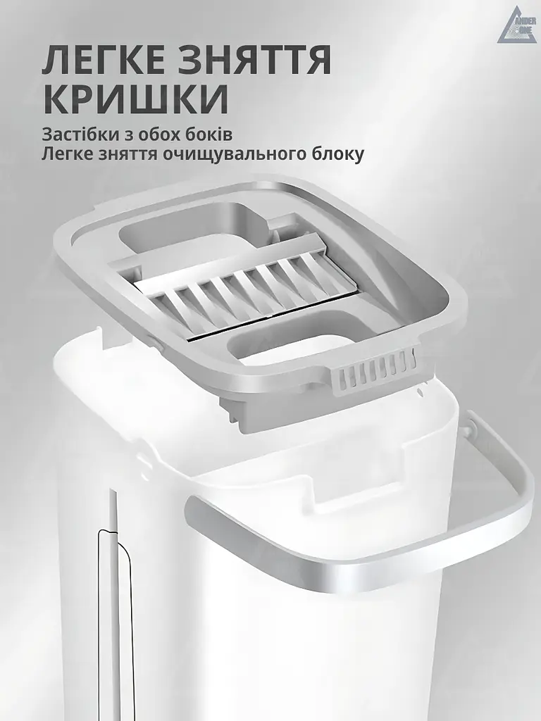 Комплект для домашнього прибирання легка швабра лентяйка, що обертається на 360°, зі складною ручкою та відром для віджимання 6л - фото 3