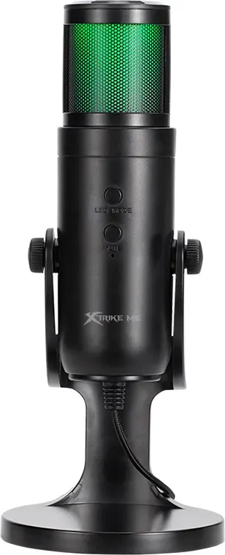 Ігровий стрім мікрофон XTRIKE ME XMC-03 USB, RGB LED, кабель 1.5м, чорний - фото 2