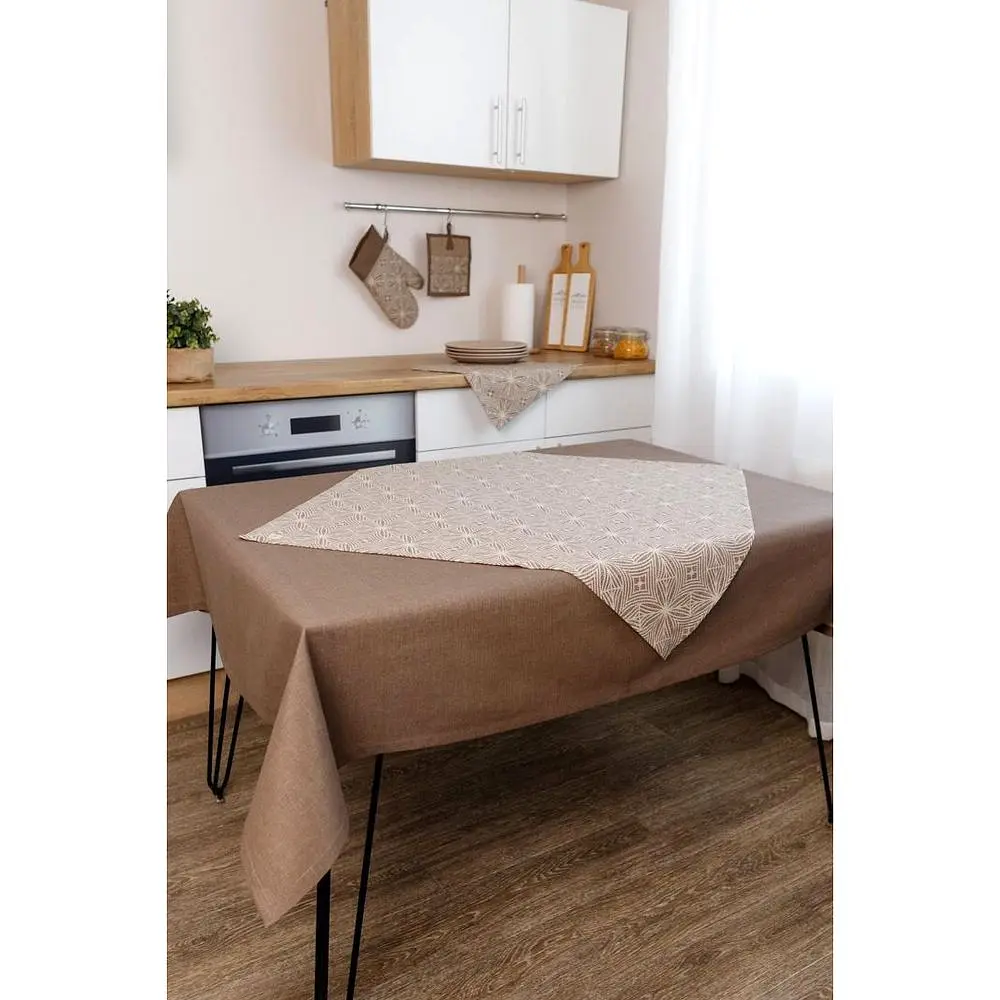 Скатертина наперон Прованс Кориця 85х85 см коричнева (41155) - фото 2