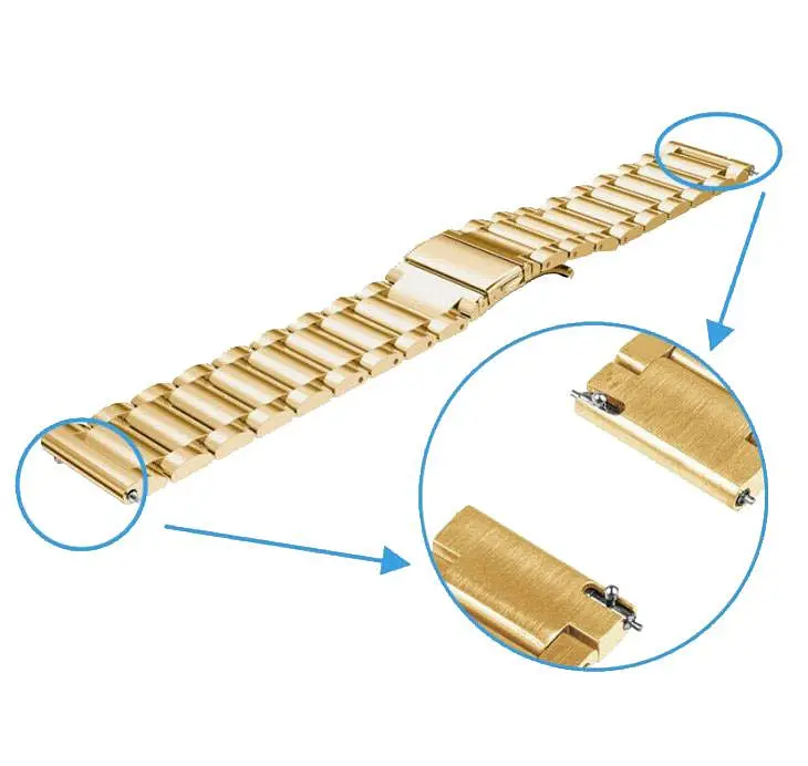 Металлический ремешок Primo для часов Xiaomi Amazfit GTR 47 мм Gold - фото 4