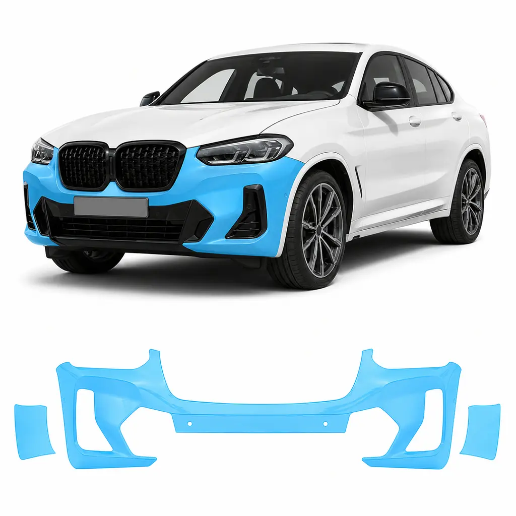 Антигравійна захисна бронеплівка за лекалами для BMW X4 G02 facelift 2021- передній бампер