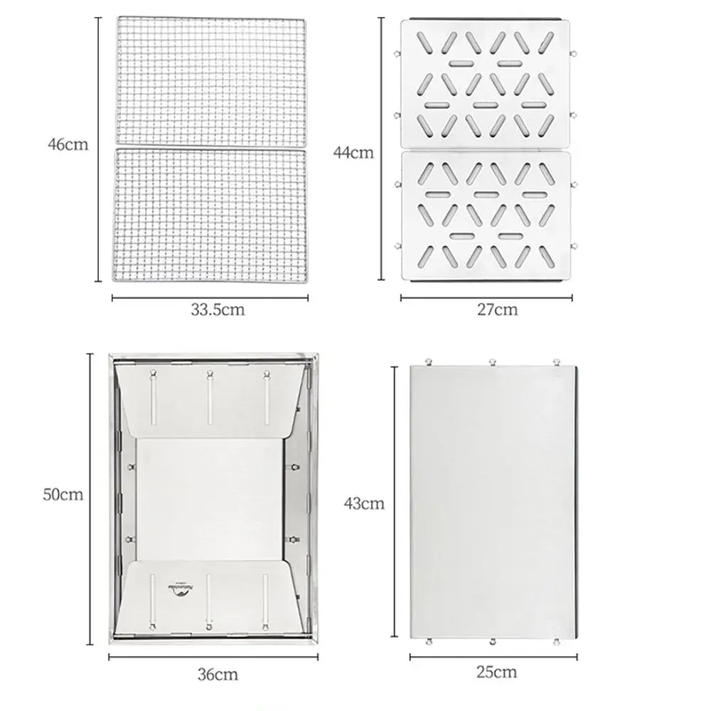 Гриль портативный Naturehike Picnic BBQ Grill NH20CJ006 р-р L сталь - фото 2