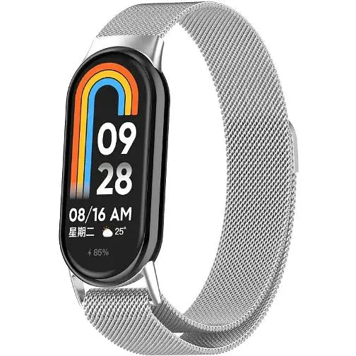 Ремінець DK для Xiaomi Mi Band 8 Metal Milanese Loop Magnetic (015814) (silver) - фото 2