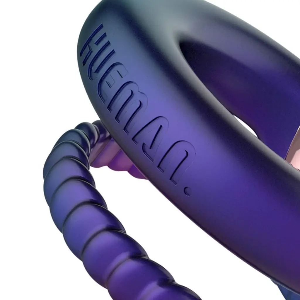 Ерекційне кільце Hueman Jupiter Vibrating Cock and Ball Ring 3.2 см (фіолетовий) - фото 4