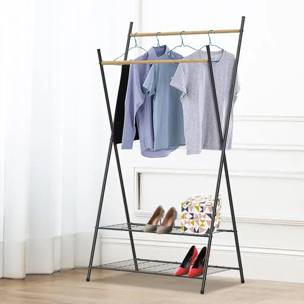 Вішалка-стійка для одягу Casa Si Garment Rack Bamboo Black - фото 5
