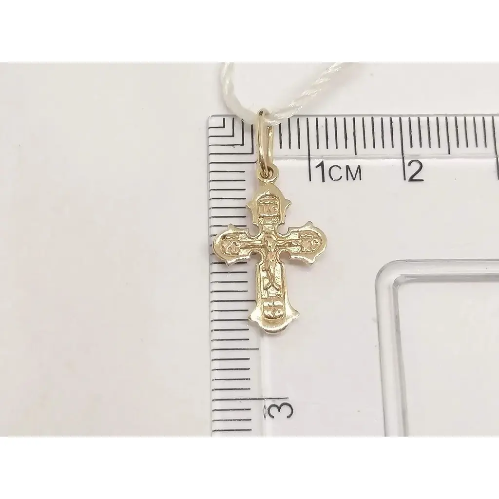 Золотой крестик Семейные драгоценности. Распятие Христа. 140785 - фото 4