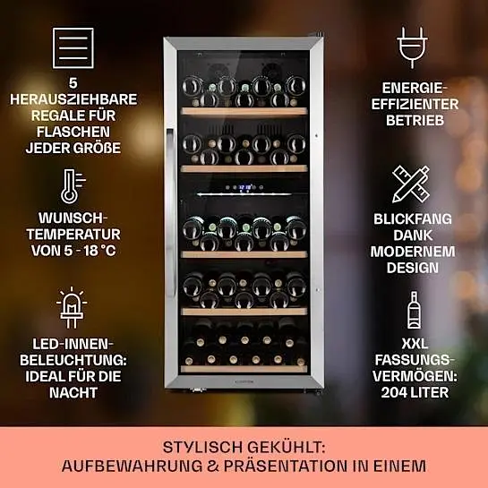 Винний холодильник Klarstein Vinamour 66 Duo (10041394) - фото 2