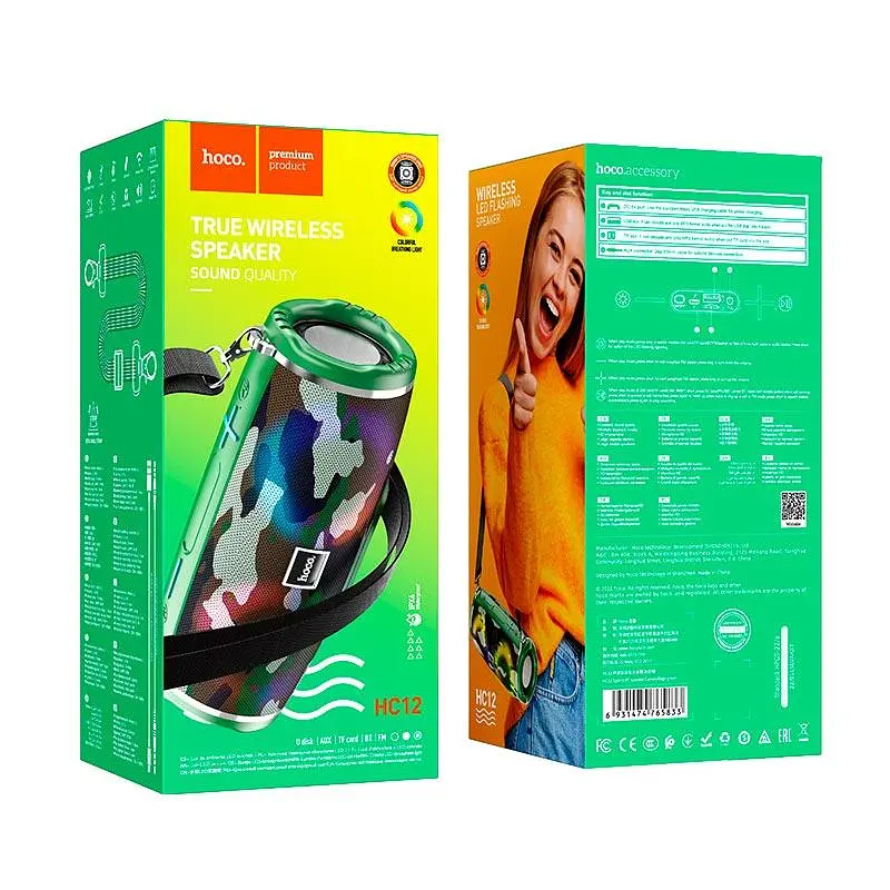 Портативна акустика Hoco Sports BT speaker HC12 бездротова чорна - фото 6