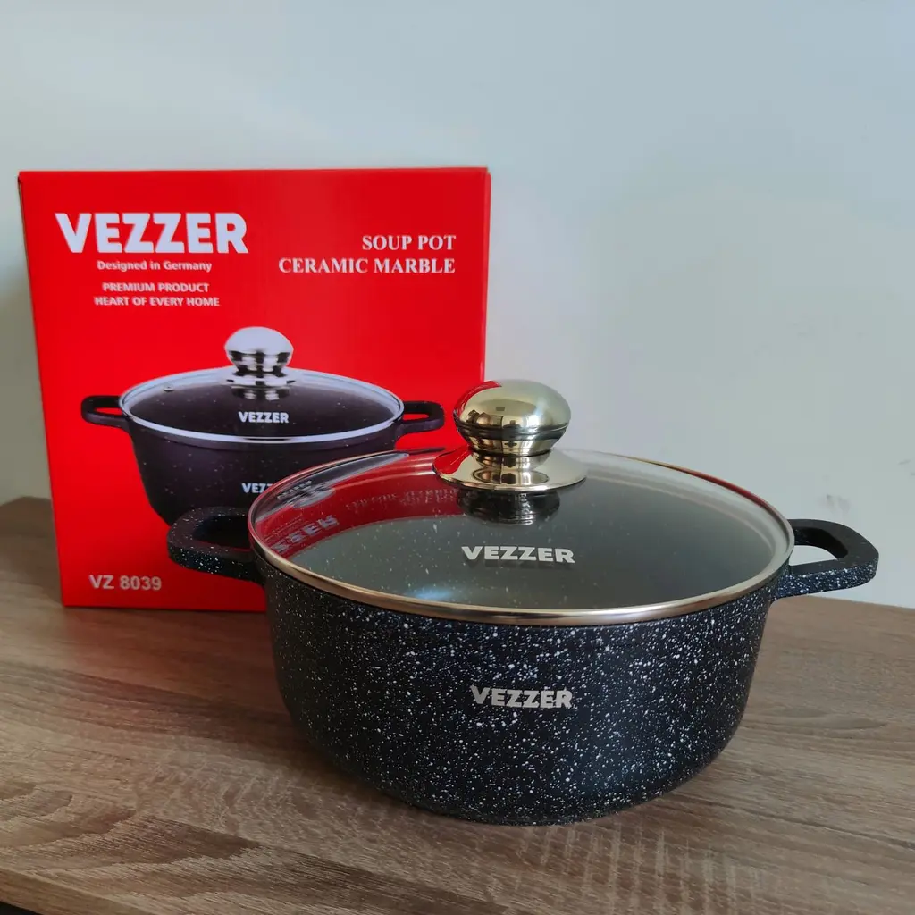 Каструля Vezzer з кришкою 22 см 3.5 л чорна (VZ8039) - фото 9