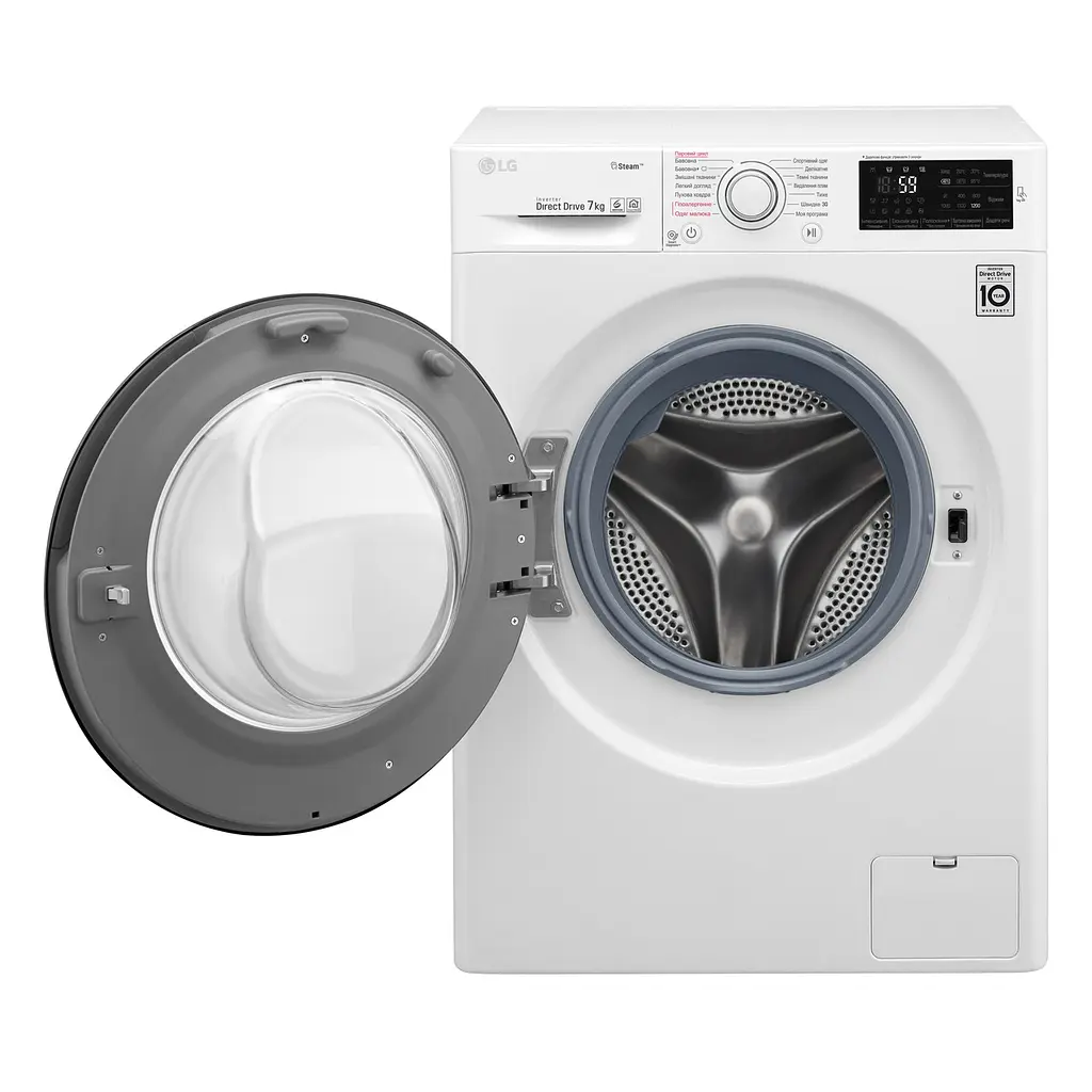Пральна машина LG з фронтальним завантаженням F2J5HS6W, 7кг, 1200, A+++-10%, Пар, глибина 45см, Дисплей, Інвертор, Білий (F2J5HS6W) - фото 3