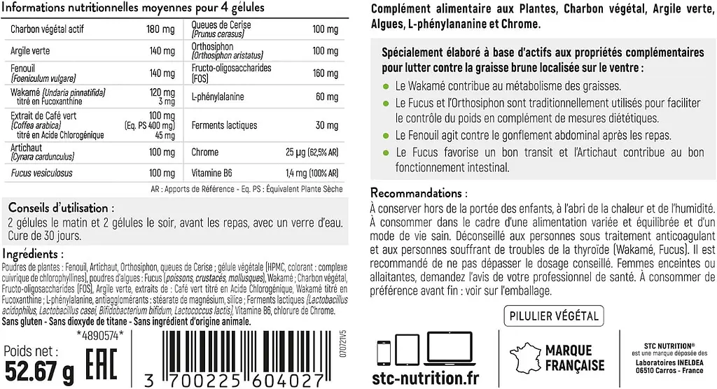 Натуральная добавка STC Nutrition Taille Abdos Ventre Plat 120 капсул - фото 2