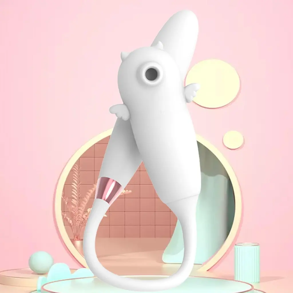 Вакуумний стимулятор клітора з вібрацією B - Series Lyla Viola Dual Purpose білий - фото 5