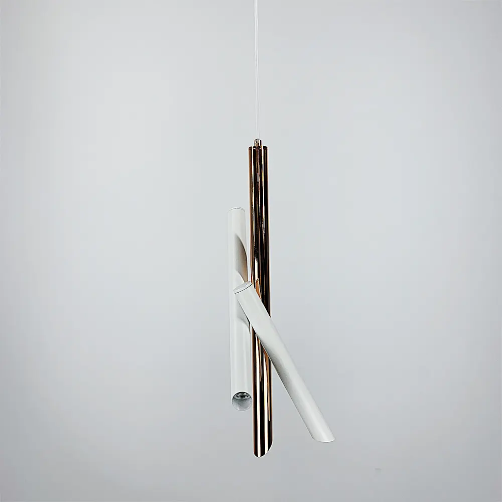 Світильник TUBES у блому корпусі в стилі модерн | Арт. MJ 102/3 GD+WT | Line F - фото 7