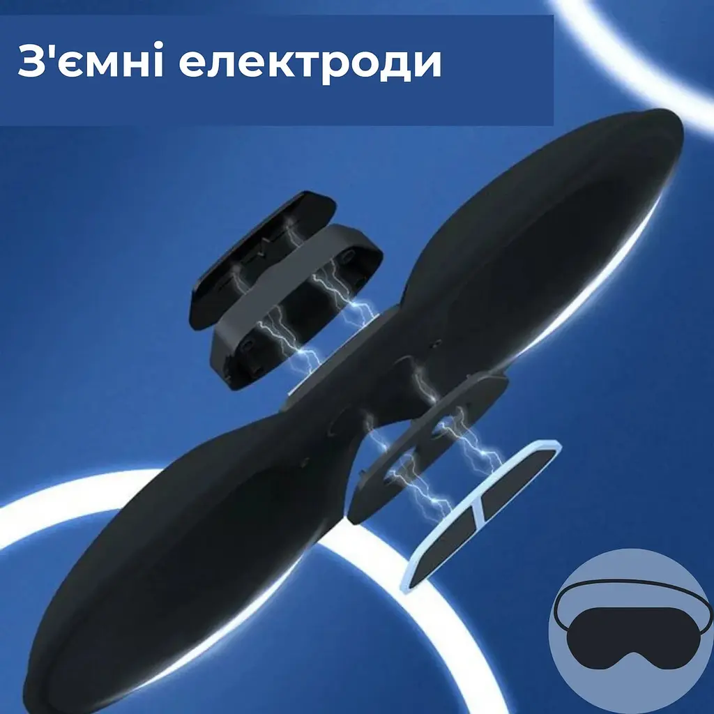 Маска для сну проти хропіння EMS, з вібрацією, акумулятор USB, чорна - фото 6