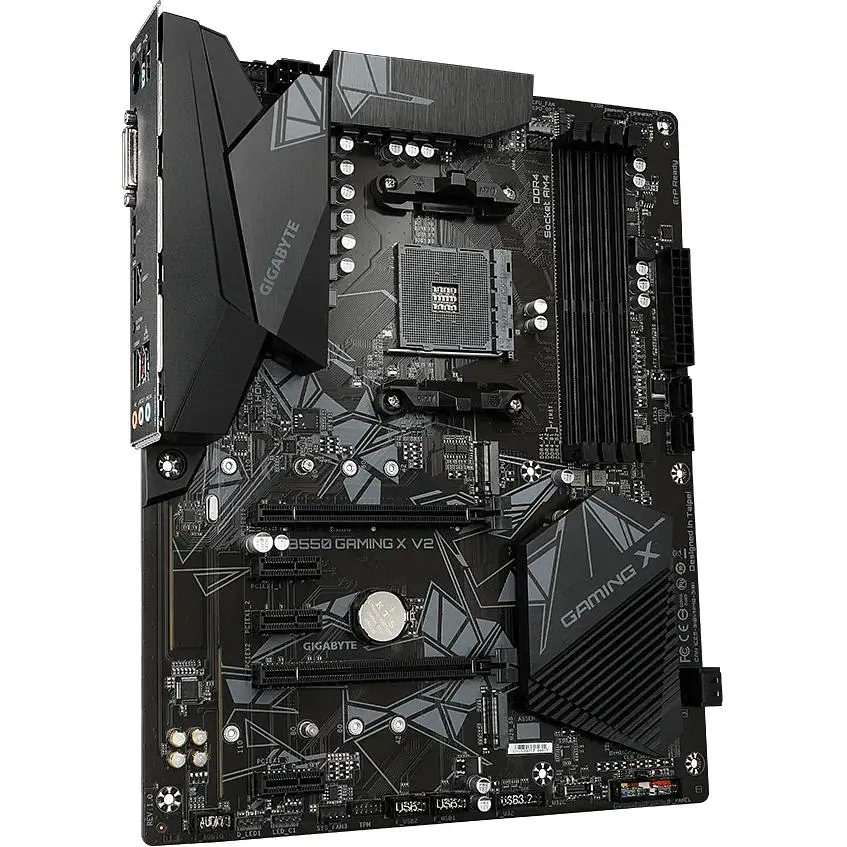 Материнська плата Gigabyte AM4 (B550) B550 Gaming X V2, B550, 4xDDR4, CrossFireX, Int.Video(CPU), 4xSATA3, 2xM.2, 1xPCI-E 16x 4.0, 1xPCI-E 16 3.0, ALC887, GLan, 6xUSB3.2/6xUSB2.0, DVI-D/HDMI, ATX - фото 3