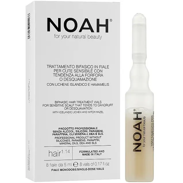Двофазна сироватка для лікування волосся Noah Bifasic Hair Treatment Vials for Sensitive Scalp, 8х5 мл (124685) - фото 2