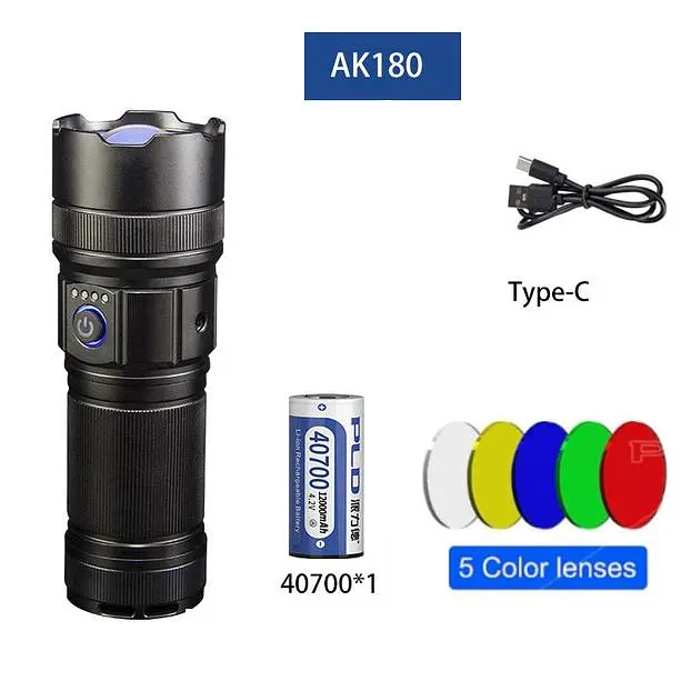 Ліхтар AK180 WHITE LASER LED PM30-TG Power Bank, ЗУ Type-C, zoom, 5 фільтрів (47476-AK180_494) - фото 9