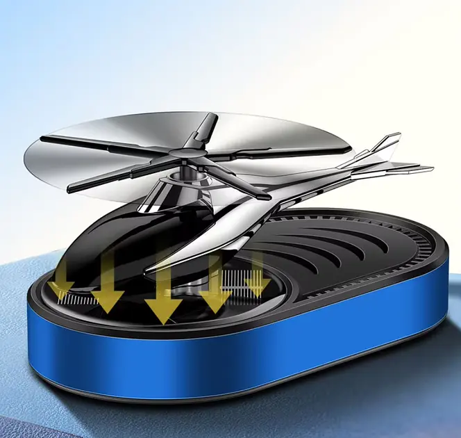 Ароматизатор автомобільний Вертоліт на сонячній батареї (Сірий) - фото 2