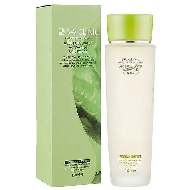 Тонер для обличчя 3W Clinic Aloe Full Water Activating Skin Toner зволожуючий 150 мл - фото 2